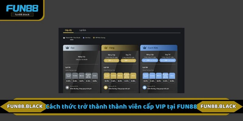Cách thức trở thành thành viên cấp VIP tại FUN88
