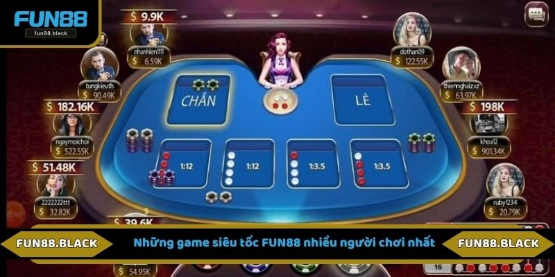 Những game siêu tốc FUN88 nhiều người chơi nhất