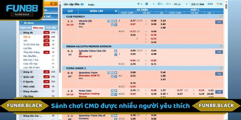 Sảnh chơi CMD được nhiều người yêu thích