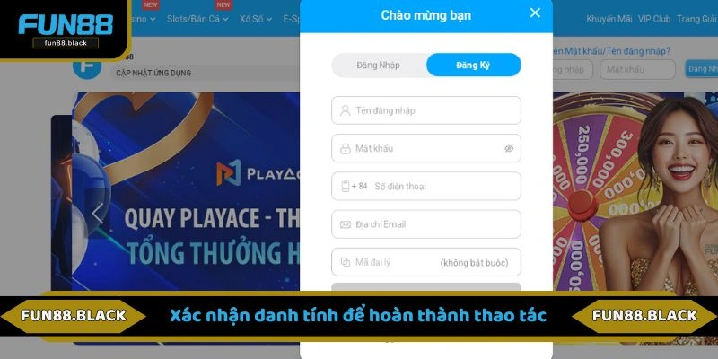 Xác nhận danh tính để hoàn thành thao tác